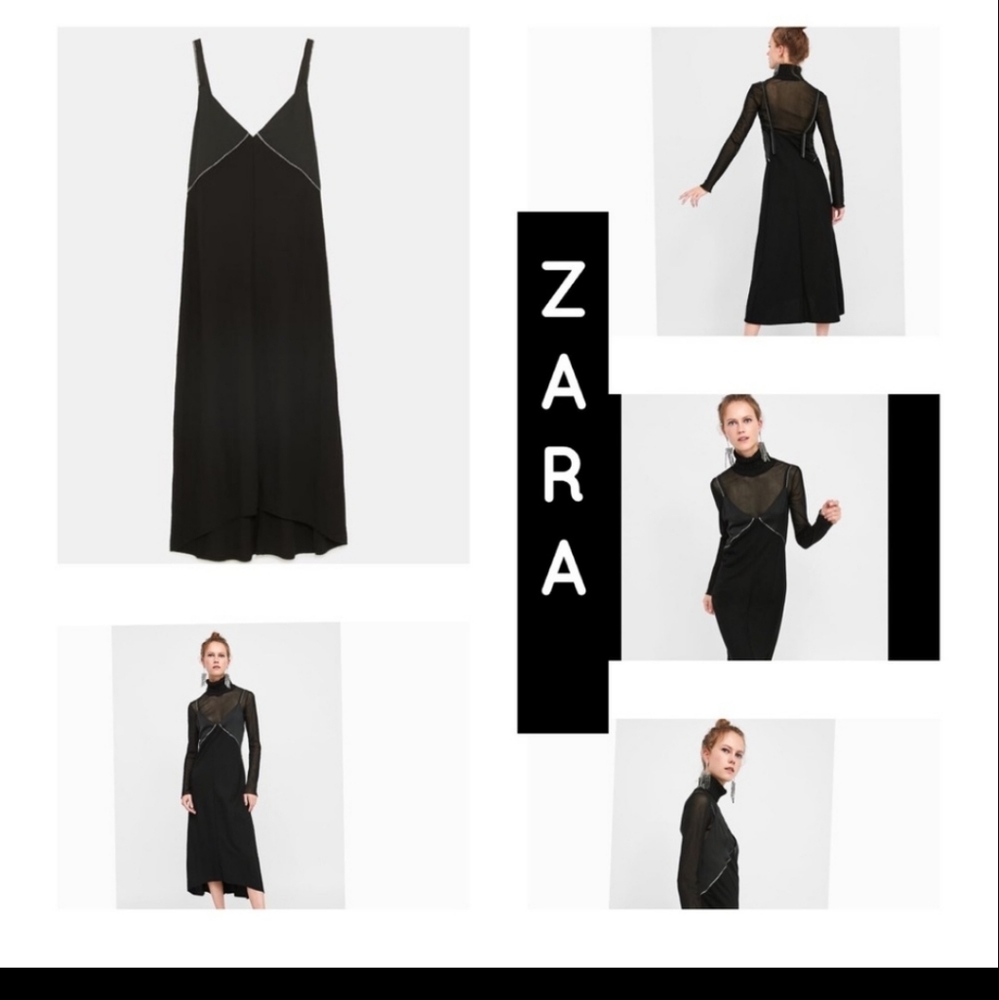 NWOT Zara black Camisole style dress